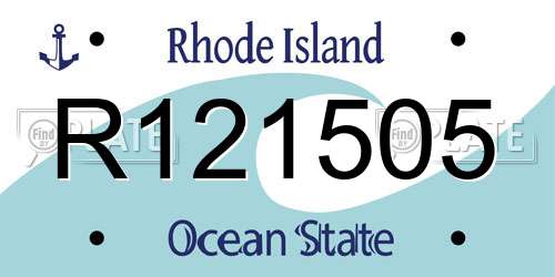 R121505 Rhode Island License Plate