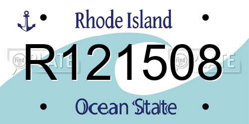 R121508 Rhode Island License Plate