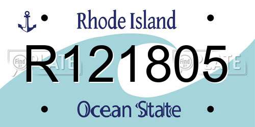 R121805 Rhode Island License Plate