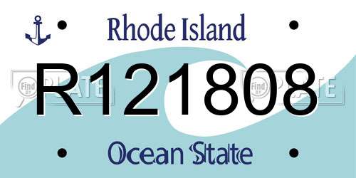 R121808 Rhode Island License Plate