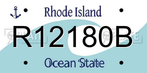 R12180B Rhode Island License Plate