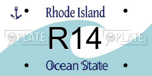 R14 Rhode Island License Plate