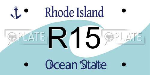 R15 Rhode Island License Plate