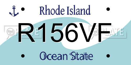R156VF Rhode Island License Plate