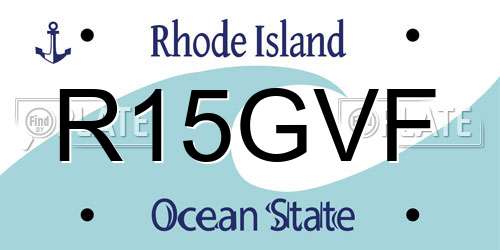 R15GVF Rhode Island License Plate