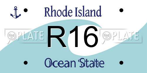 R16 Rhode Island License Plate