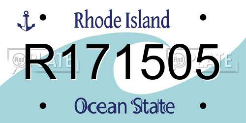 R171505 Rhode Island License Plate