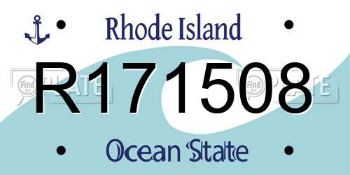R171508 Rhode Island License Plate