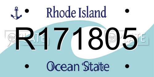 R171805 Rhode Island License Plate