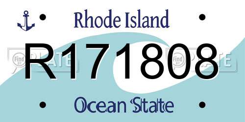 R171808 Rhode Island License Plate