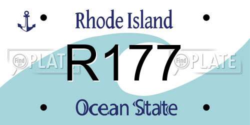 R177 Rhode Island License Plate