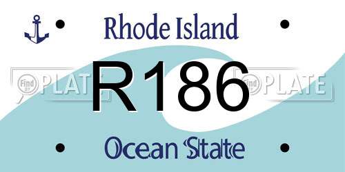 R186 Rhode Island License Plate