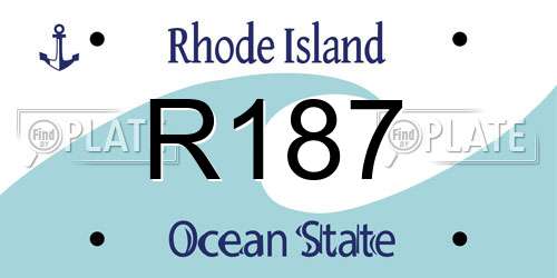 R187 Rhode Island License Plate
