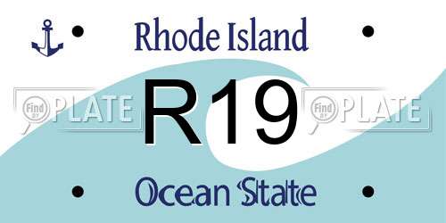 R19 Rhode Island License Plate