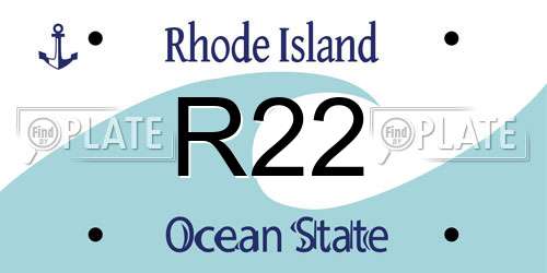 R22 Rhode Island License Plate