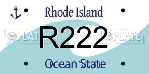 R222 Rhode Island License Plate