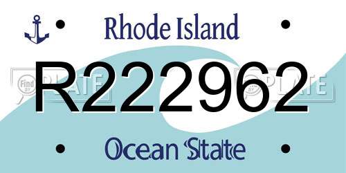 R222962 Rhode Island License Plate
