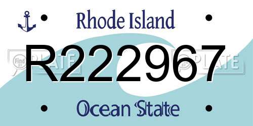 R222967 Rhode Island License Plate