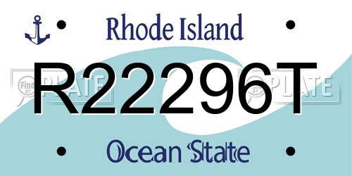 R22296T Rhode Island License Plate