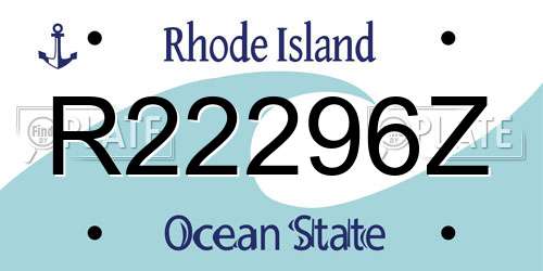 R22296Z Rhode Island License Plate