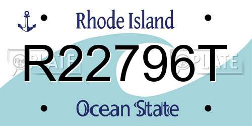 R22796T Rhode Island License Plate