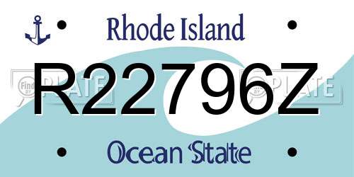 R22796Z Rhode Island License Plate