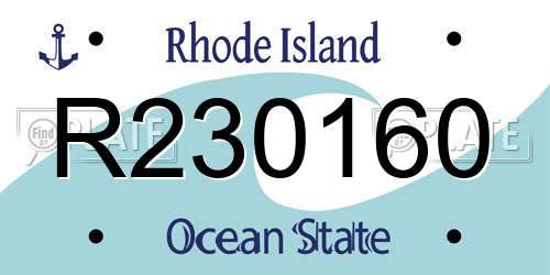 R230160 Rhode Island License Plate