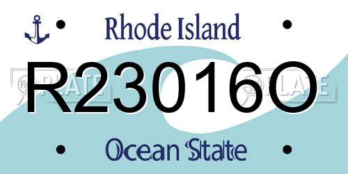 R23016O Rhode Island License Plate