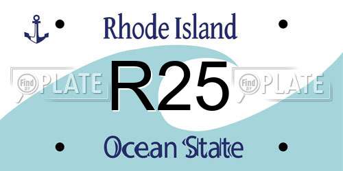 R25 Rhode Island License Plate