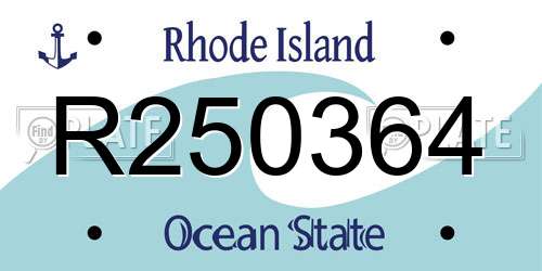 R250364 Rhode Island License Plate
