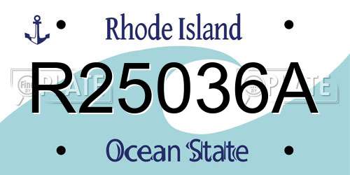R25036A Rhode Island License Plate