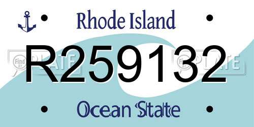 R259132 Rhode Island License Plate