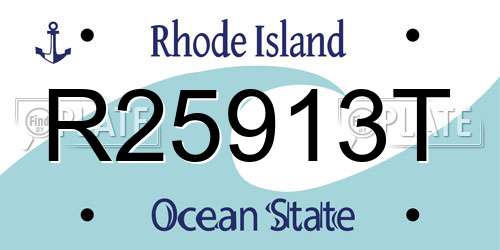 R25913T Rhode Island License Plate