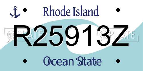 R25913Z Rhode Island License Plate