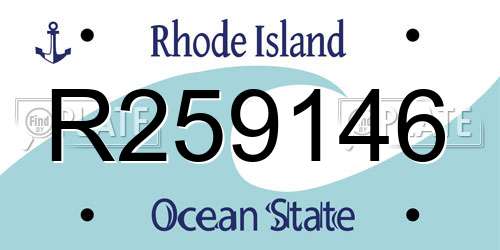 R259146 Rhode Island License Plate