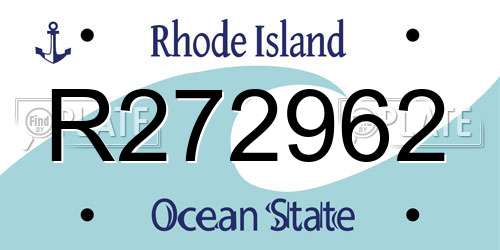 R272962 Rhode Island License Plate