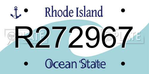 R272967 Rhode Island License Plate