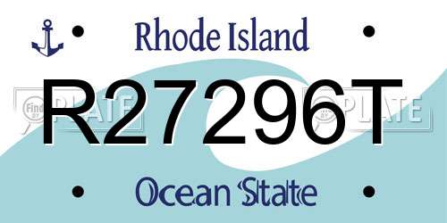 R27296T Rhode Island License Plate
