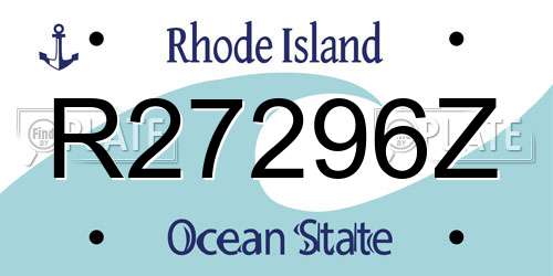 R27296Z Rhode Island License Plate