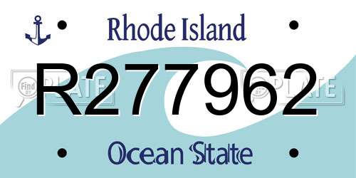 R277962 Rhode Island License Plate