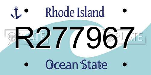 R277967 Rhode Island License Plate