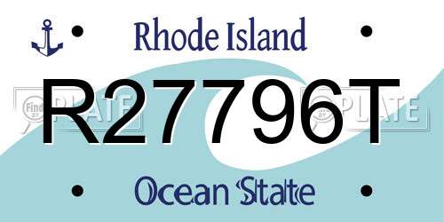 R27796T Rhode Island License Plate