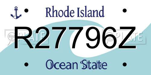 R27796Z Rhode Island License Plate