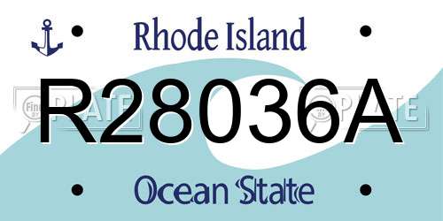 R28036A Rhode Island License Plate