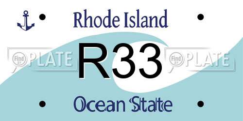 R33 Rhode Island License Plate