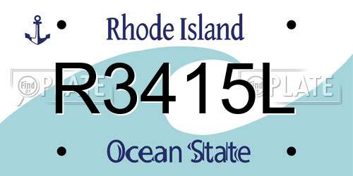 R3415L Rhode Island License Plate