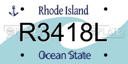 R3418L Rhode Island License Plate