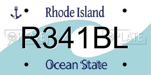 R341BL Rhode Island License Plate