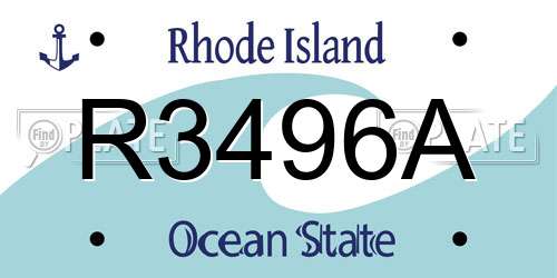 R3496A Rhode Island License Plate