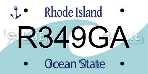 R349GA Rhode Island License Plate